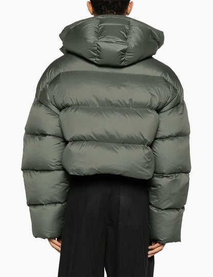 Green high-neck down jacket