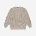 CROCO KNIT CREWNECK - BEIGE