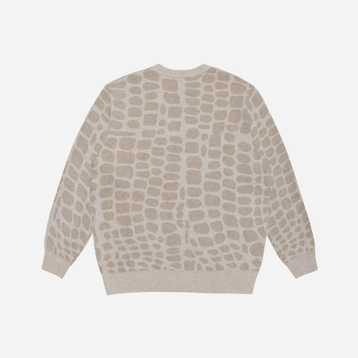 CROCO KNIT CREWNECK - BEIGE